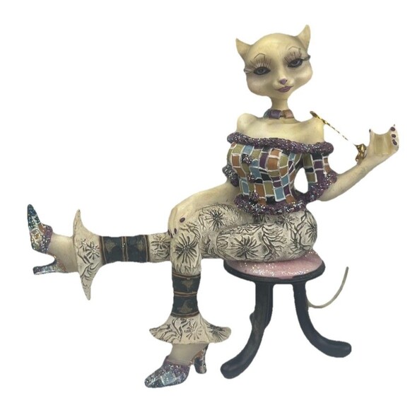 Alley Cats Margaret Le Van Lushus Martini Ornament Retired Collectible 3” Rare - Picture 1 of 11